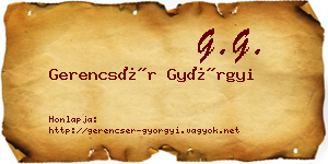 Gerencsér Györgyi névjegykártya